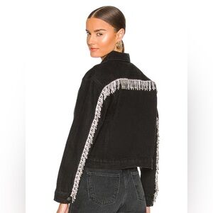 SUPERDOWN RHINESTONE FRINGE DENIM JACKET TAGS ON